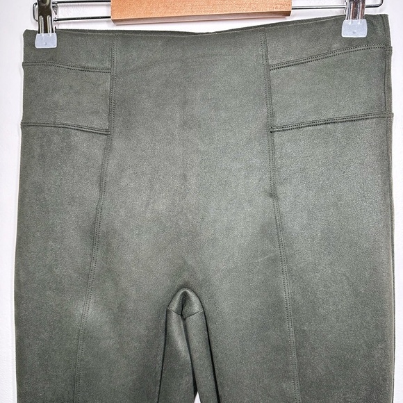 Spanx Moss Green Faux Suede Leggings Medium - Picture 3 of 7